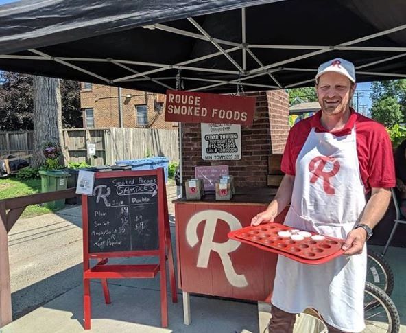 Dave Colling at Rouge Smoked Foods market booth